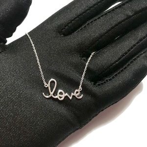 Sterling Silver HIGH POLISHED PLAIN LOVE NECKLACE